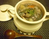 根菜とベーコンの黒胡麻スープ作り方5写真