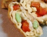 青のりの卵焼きには、枝豆とパプリカいり作り方3写真
