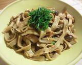 そば粉の平打ち麺ｄｅカルボナーラ風作り方20写真