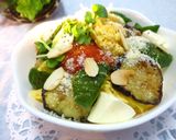 茄子と卵とチーズの丼　赤いタルタル作り方6写真