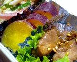 麺つゆ大さじ1弱!スウィートおさつお弁当作り方3写真