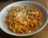 簡単トマトクリームソースパスタ作り方7写真