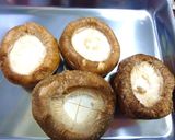 赤いタルタルとうずらの卵の椎茸笠焼き作り方1写真