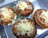 赤いタルタルとうずらの卵の椎茸笠焼き作り方3写真