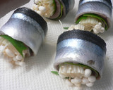 辛うま！味噌煮☆さんまのえのきロール☆作り方2写真