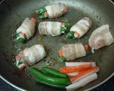 豚肉のかにかまといんげん巻き作り方3写真