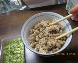 朝はこれ！！玄米納豆海苔巻♡♡作り方2写真