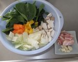 たっぷり野菜パスタ☆野沢菜ちりめん乗せ作り方1写真