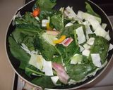 たっぷり野菜パスタ☆野沢菜ちりめん乗せ作り方3写真