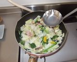 たっぷり野菜パスタ☆野沢菜ちりめん乗せ作り方4写真