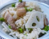 脱帽。。。塩豚と蓮根入りのまめ混ぜご飯作り方6写真