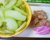 蓮芋（りゅうきゅう/ズイキ）と鶏肉炒め煮作り方1写真
