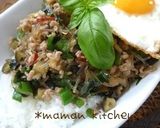 ガパオ風♡ひき肉と春雨のバジル炒めご飯作り方5写真