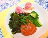 きゅうりとわかめ　トマト酢味噌を添えて作り方7写真