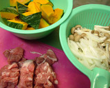 ほくほく☆かぼちゃと豚肉の煮物。作り方1写真