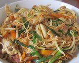 肉・もやし・にらのそうめん炒め作り方6写真