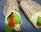 ザクッと旨い！チキンと野菜でラップロール作り方17写真