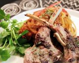 骨付きラム肉の香草焼きタプナード添え。作り方7写真