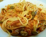 秋鮭としめじのトマトソースパスタ作り方7写真