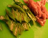 フライパン１つで豚とオクラのトマトパスタ作り方1写真
