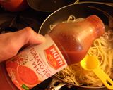 フライパン１つで豚とオクラのトマトパスタ作り方4写真