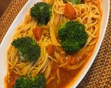 超簡単とまとブロッコリーのカレーパスタ作り方4写真