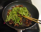 ゴーヤと豚肉の味噌炒め。作り方5写真