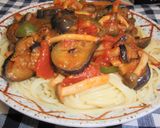 秋の味覚たっぷり☆なすトマトパスタ作り方5写真