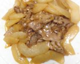 豚薄切り肉と梨の醤油タレ炒め！作り方7写真