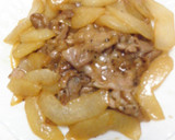 豚薄切り肉と梨の醤油タレ炒め！作り方7写真
