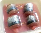 秋刀魚の生姜巻き　～液漬け酢〆風～作り方2写真