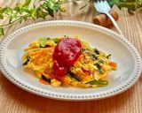 小松菜とにんじんのオムレツ風♩バター風味作り方6写真