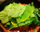 キャベツ・小松菜・鶏あっさりトマトパスタ作り方9写真