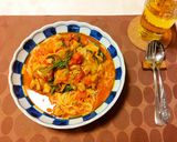 キャベツ・小松菜・鶏あっさりトマトパスタ作り方12写真