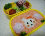 キャラ弁　動物　うさぎ　お花畑　そぼろ作り方11写真