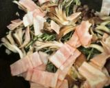 豆苗と舞茸のにんにくバターベーコン炒め作り方1写真