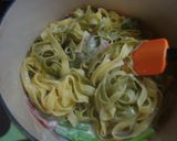 アスパラと生ハムフェトチーネ作り方4写真