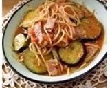 定番☆なすとベーコンのトマトパスタ作り方8写真