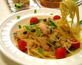 ケッパーとプチトマトのツナスパゲッティー作り方6写真