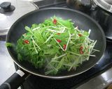 サンマの開きと水菜のオイルスパゲティ作り方4写真