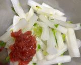 大根と大根葉の梅肉和え。作り方2写真