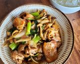 セロリの葉と鶏もも肉の鬼旨炒め作り方6写真