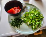 ピリ辛！海老と夏野菜のペペロンチーノ作り方2写真