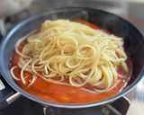 市販のソース活用！海老トマトスパゲティ作り方5写真