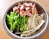 ダシダとマヨnoウインナピーえのき炒め作り方1写真