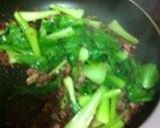 チンゲンサイの挽肉炒め(´▽｀)作り方4写真