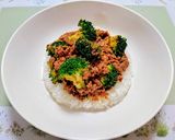夏の夕飯!ブロッコリー豚肉ドライカレー丼作り方4写真