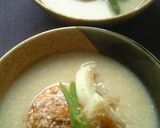 魚河岸揚げの胡麻風味酒かす汁作り方6写真