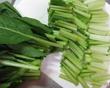 青菜炒め(茎と葉を分けて調理)作り方2写真
