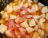 里芋と🐽豚バラ肉の炊き込みご飯作り方3写真